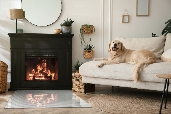 Rectangulare protector suelo para estufa de leña Ondas de líneas delicadas
