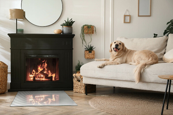 Rectangulare protector suelo para estufa de leña Ondas de líneas delicadas