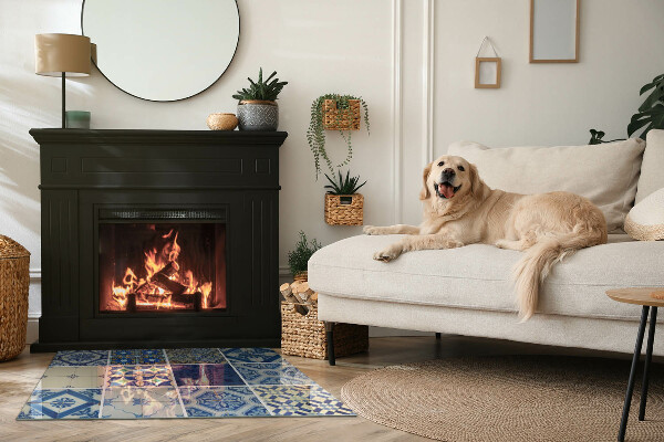 Rectangulare protector de suelo para estufa Patrones de baldosas cerámicas