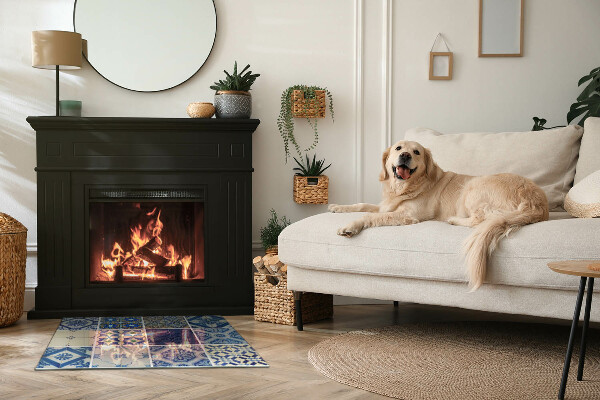 Rectangulare protector de suelo para estufa Patrones de baldosas cerámicas