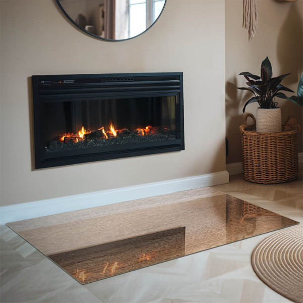 Rectangulare protector suelo para estufa de leña Patrón de madera natural