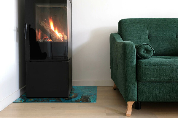 Rectangulare placa protección suelo estufa Patrón orgánico abstracto