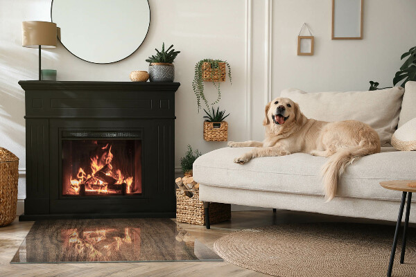 Rectangulare placa protección suelo estufa Patrón de madera natural