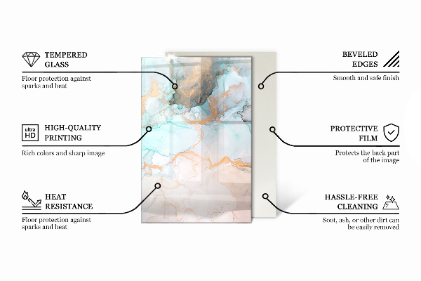Rectangulare placa protección suelo estufa Textura de madera clara
