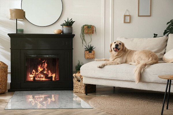 Rectangulare protector suelo para estufa de leña Patrón de estructura de mármol