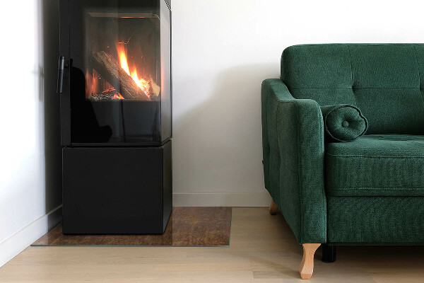 Rectangulare placa protección suelo estufa Textura de óxido en el metal