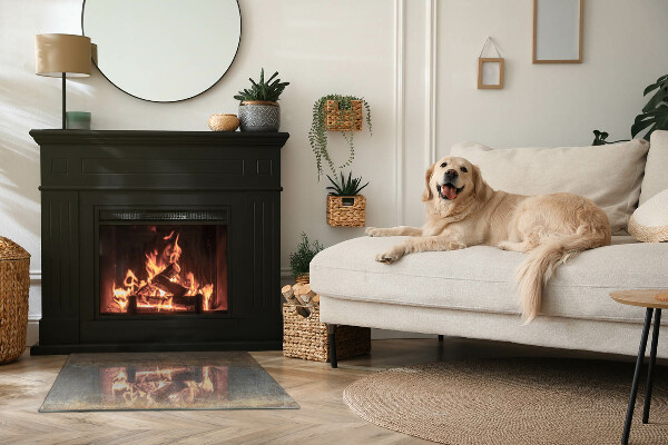 Rectangulare protector de suelo para estufa Patrón de textura abstracta