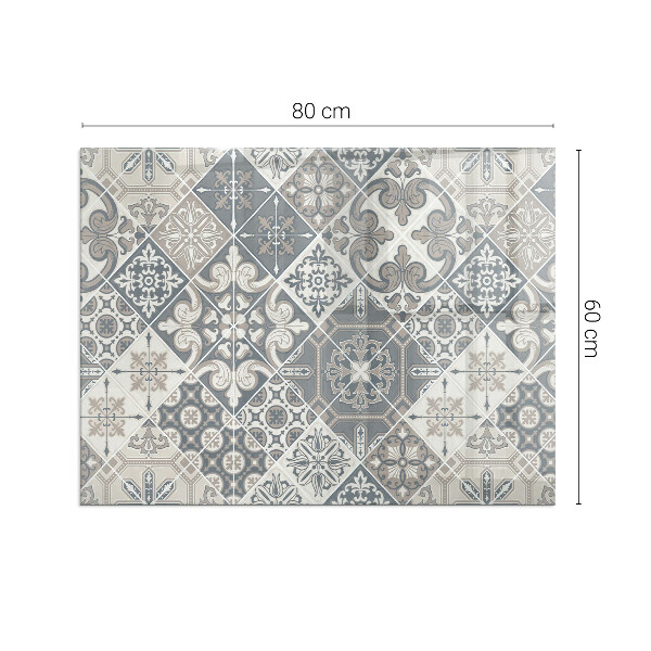 Rectangulare protector suelo para estufa de leña Patrón de mosaico decorativo