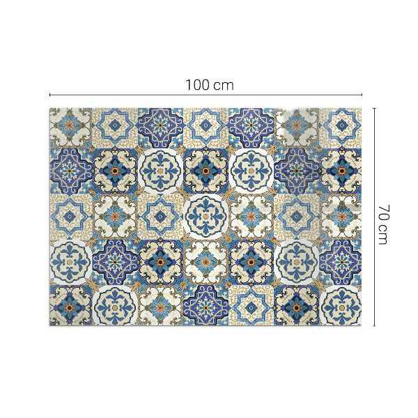 Rectangulare protector de suelo para estufa Patrón de mosaico con flores