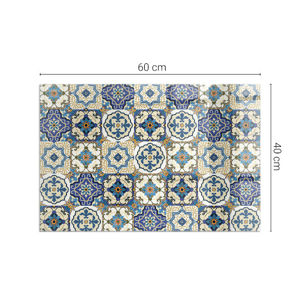 Rectangulare protector de suelo para estufa Patrón de mosaico con flores