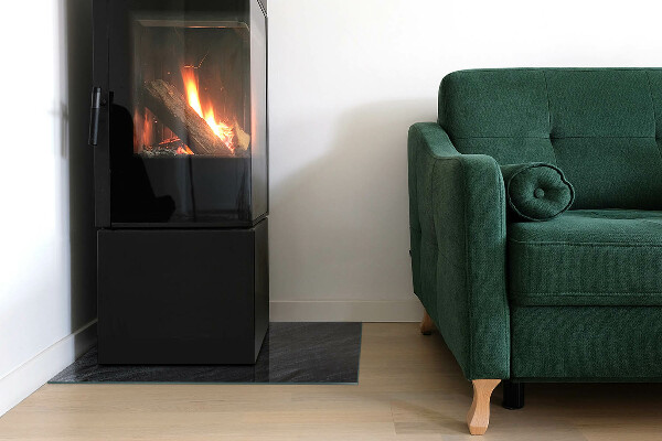 Rectangulare placa protección suelo estufa Textura de la superficie de la piedra