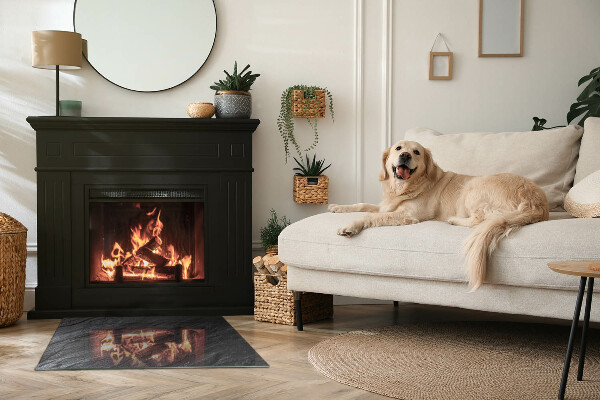 Rectangulare placa protección suelo estufa Textura de la superficie de la piedra