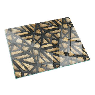 Rectangulare protector suelo para estufa de leña Geometría con madera