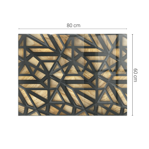 Rectangulare protector suelo para estufa de leña Geometría con madera