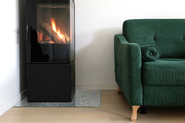 Rectangulare protector suelo para estufa de leña Patrón de textura abstracta