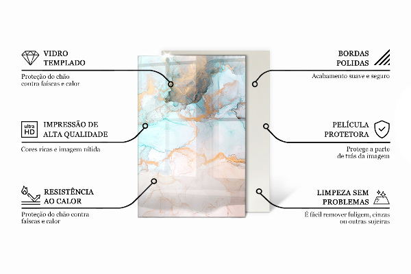 Rectangulare placa protección suelo estufa Patrones de mosaico en azulejos
