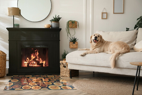 Rectangulare protector suelo para estufa de leña Caja con madera cortada