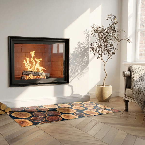 Rectangulare protector suelo para estufa de leña Caja con madera cortada