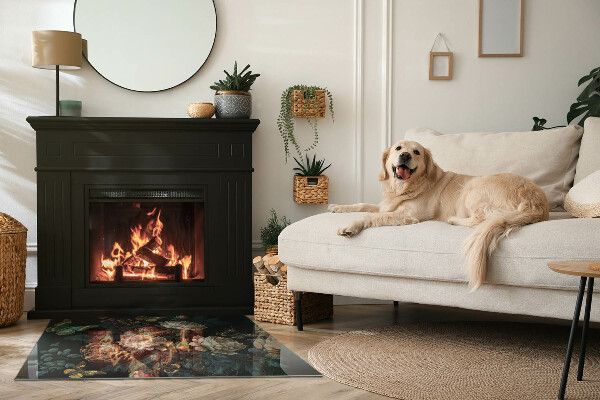 Rectangulare protector de suelo para estufa Patrón floral con mariposas