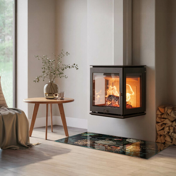 Rectangulare protector de suelo para estufa Patrón floral con mariposas