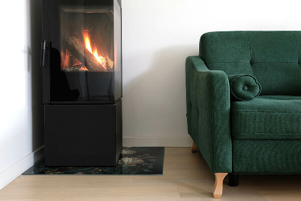 Rectangulare protector de suelo para estufa Patrón floral con mariposas