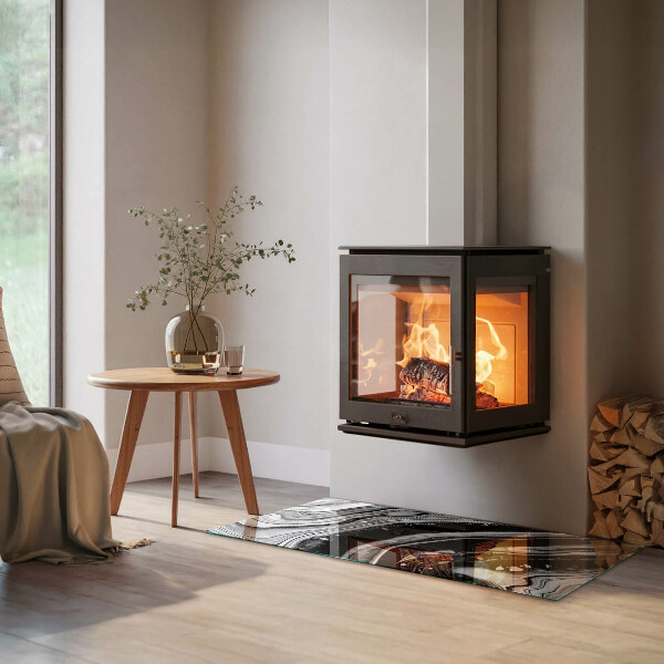 Rectangulare placa protección suelo estufa Ondas y líneas abstractas