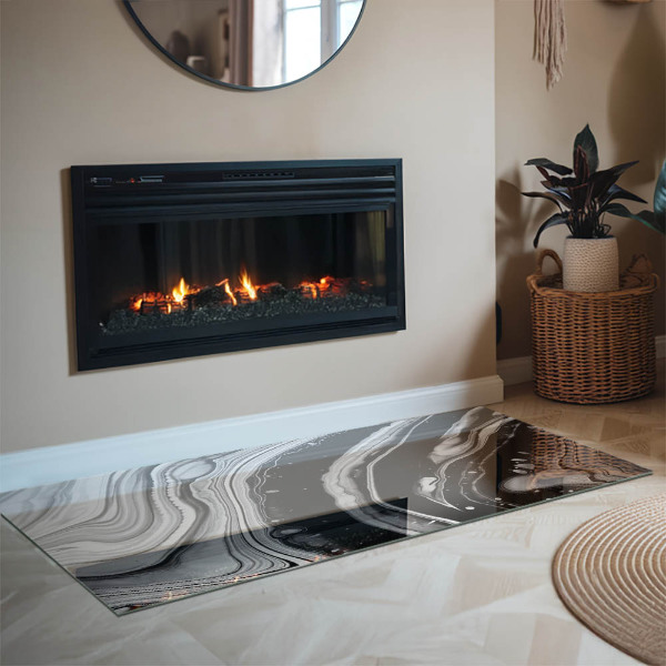 Rectangulare placa protección suelo estufa Ondas y líneas abstractas