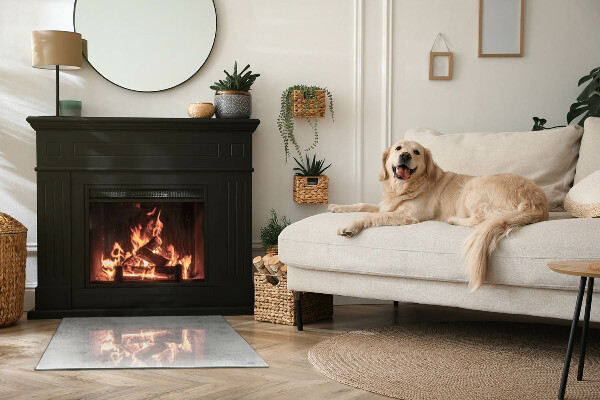 Rectangulare protector suelo para estufa de leña Textura de hormigón crudo