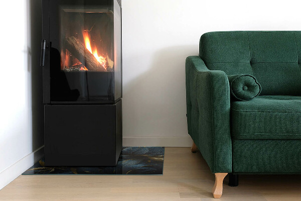 Rectangulare protector de suelo para estufa Hojas elegantes en textura.