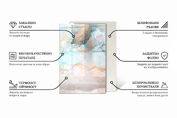 Rectangulare placa protección suelo estufa Patrón fluido abstracto