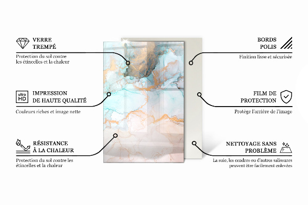 Rectangulare placa protección suelo estufa Patrón fluido abstracto