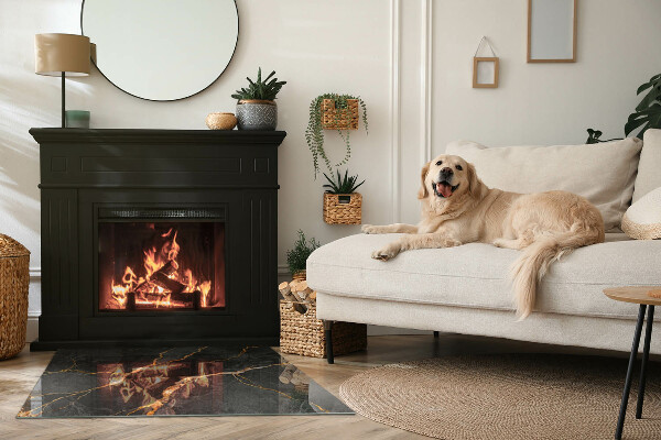 Rectangulare placa protección suelo estufa Mármol elegante con vetas
