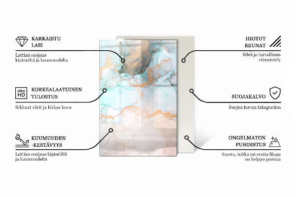 Rectangulare protector de suelo para estufa Patrón de mármol abstracto