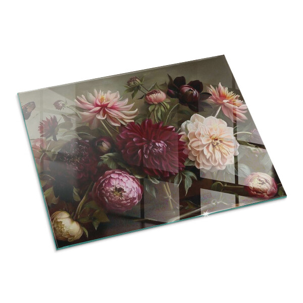 Rectangulare placa protección suelo estufa Ramo de flores en detalle