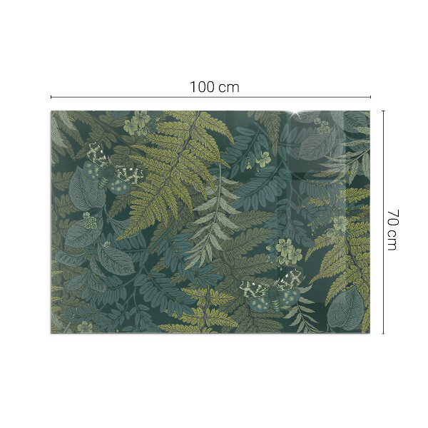 Rectangulare protector suelo para estufa de leña Motivos vegetales con mariposas