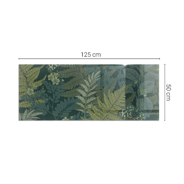 Rectangulare protector suelo para estufa de leña Motivos vegetales con mariposas