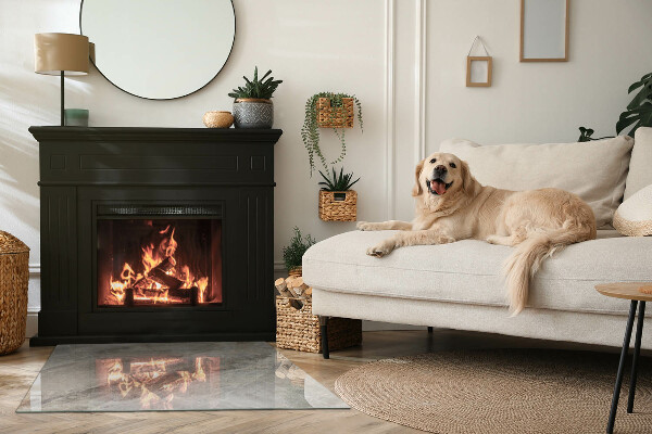Rectangulare placa protección suelo estufa Patrón de piedra natural
