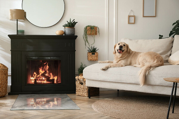 Rectangulare placa protección suelo estufa Patrón de piedra natural