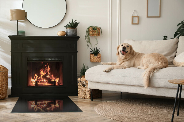 Rectangulare placa protección suelo estufa Color negro