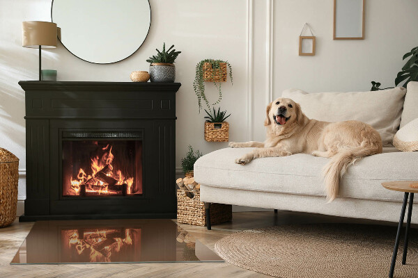 Rectangulare placa protección suelo estufa Color marrón