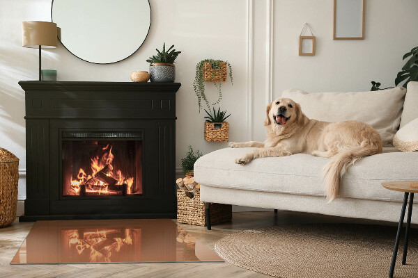 Rectangulare placa protección suelo estufa Color marrón