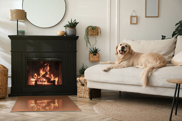 Rectangulare placa protección suelo estufa Color marrón