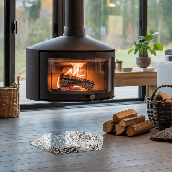 Hexagonale placa de protección para estufa Patrones de azulejos decorativos