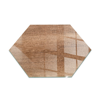 Hexagonale placa de vidrio para chimenea Patrón de madera natural