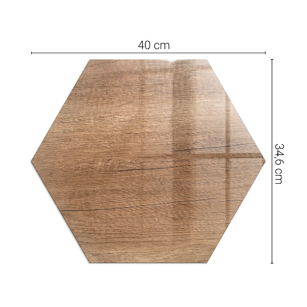 Hexagonale placa de vidrio para chimenea Patrón de madera natural