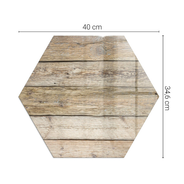 Hexagonale placa de protección para estufa Textura de tablas de madera