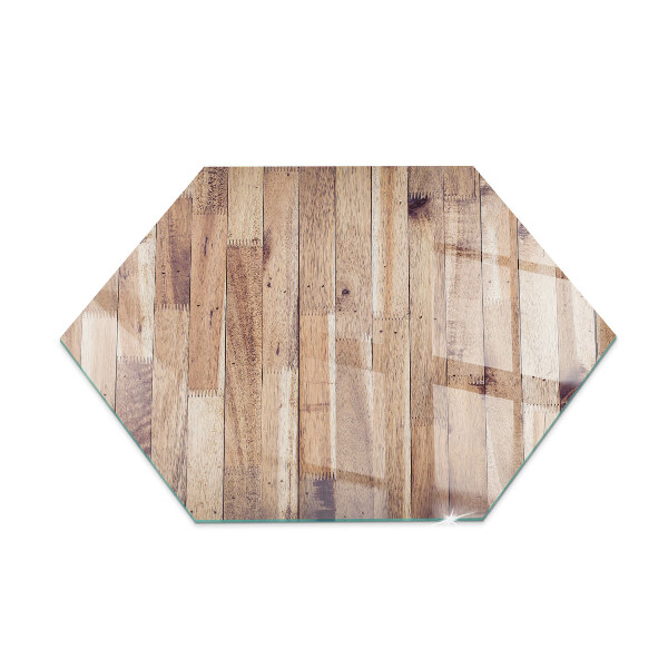 Hexagonale placa de vidrio para chimenea Tablero de madera en el diseño