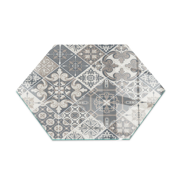 Hexagonale placa de vidrio para chimenea Patrón de mosaico decorativo