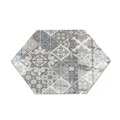 Hexagonale placa de vidrio para chimenea Patrón de mosaico decorativo