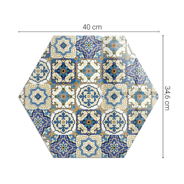 Hexagonale placa protectora suelo estufa Patrón de mosaico con flores